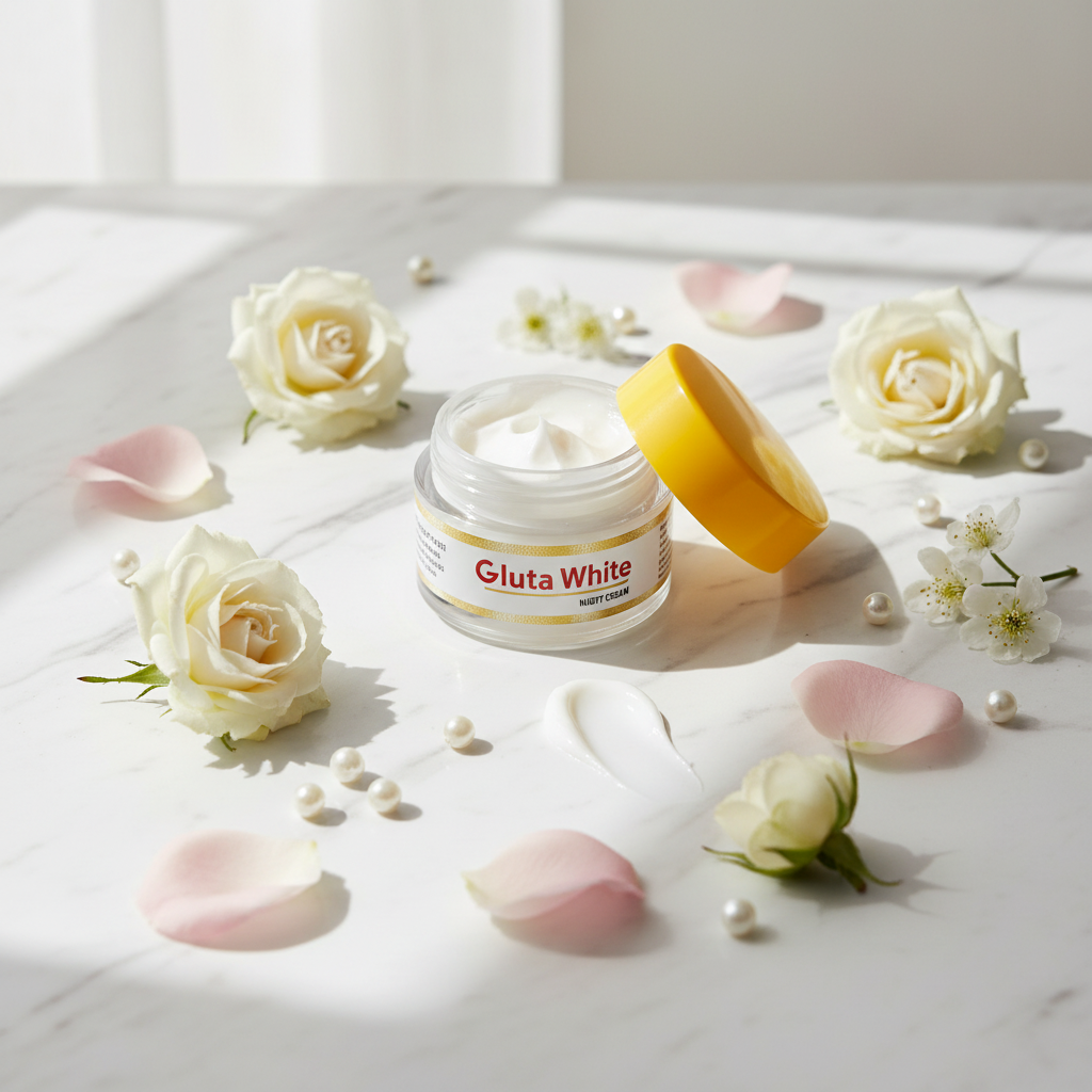 Gluta White Floral Flat Lay