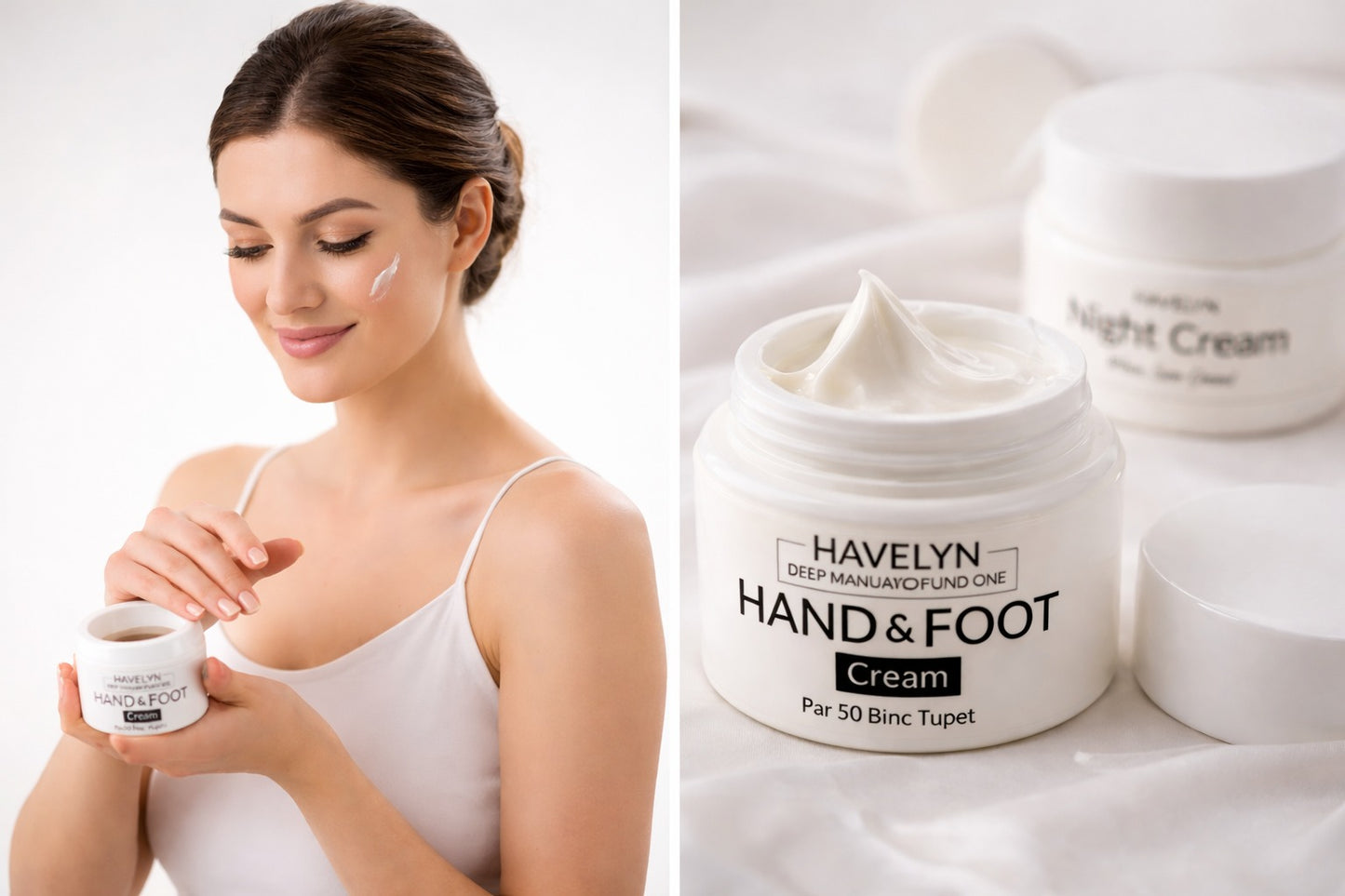 HAVELYN Premium Skincare Duo – Hand & Foot Cream + Night Cream | Deep Hydration & Skin Repair | Aruza Skin