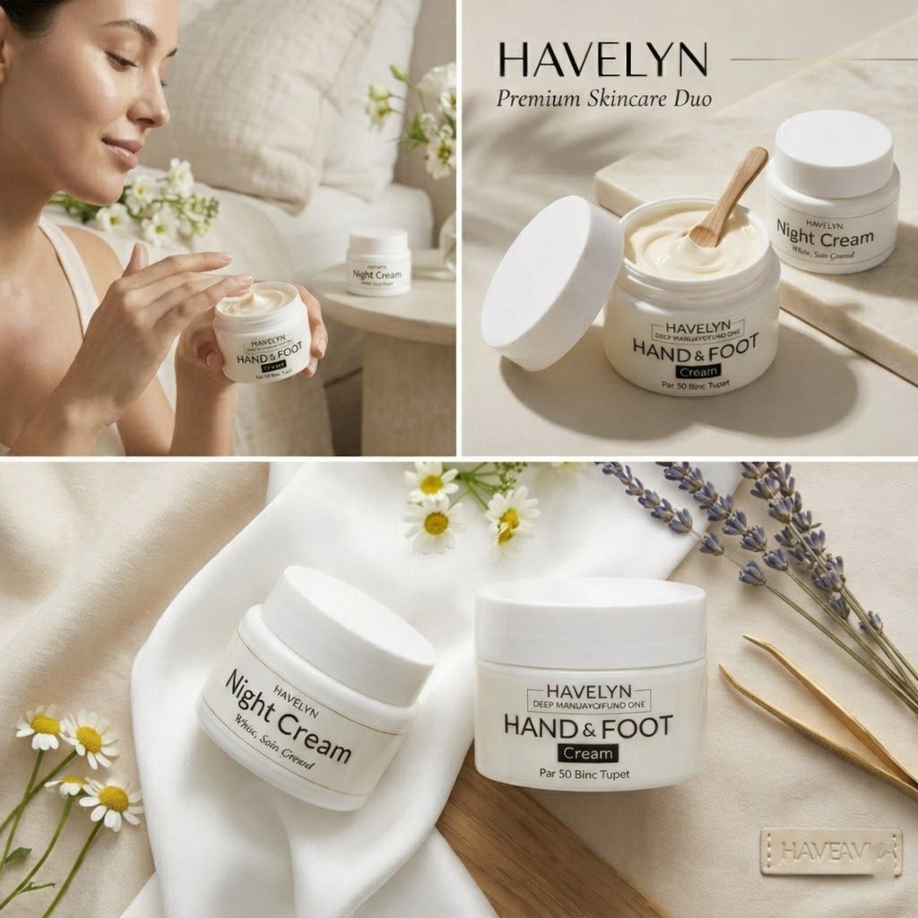 HAVELYN Premium Skincare Duo – Hand & Foot Cream + Night Cream | Deep Hydration & Skin Repair | Aruza Skin